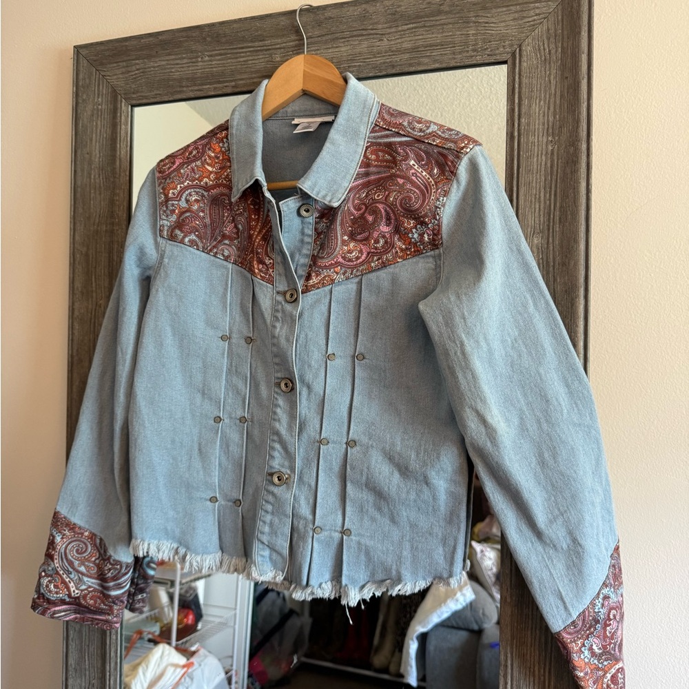 Back in the Saddle - Paisley Denim Jacket - S